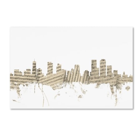 Michael Tompsett 'Denver Colorado Skyline Sheet Music' Canvas Art,16x24